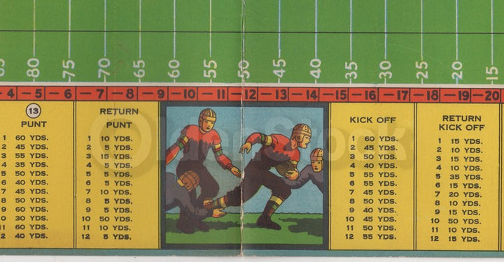 Football Field Kids Game Board Antique Graphic Illustration Art