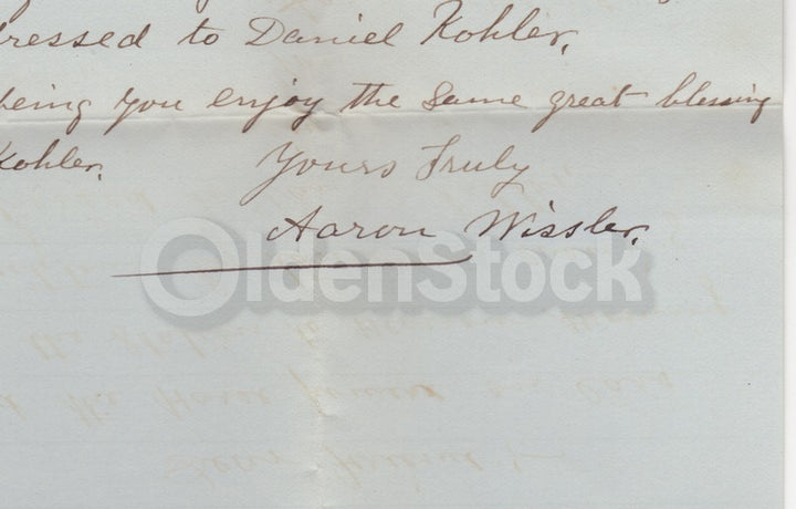 Aaron Wissler Farm Tools Antique Autograph Signed Agriculture Advertising Letter 1885