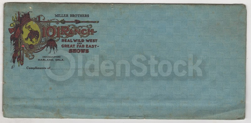 Oklahoma Wild West Show 101 Ranch Antique Broadside Schedule Poster 1927