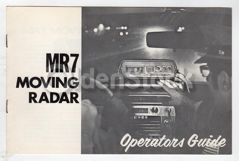 MR7 Moving Radar Vintage Police Speeding Radar Owner's Manual Booklet