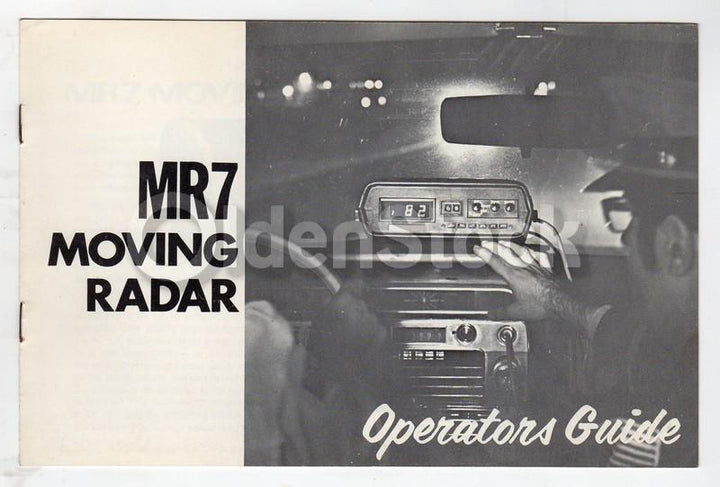 MR7 Moving Radar Vintage Police Speeding Radar Owner's Manual Booklet