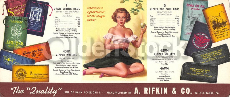 Earl Moran Good Teacher Pin-up Girl Vintage Bank Money Wallets Advertising Postcard