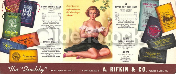 Earl Moran Good Teacher Pin-up Girl Vintage Bank Money Wallets Advertising Postcard