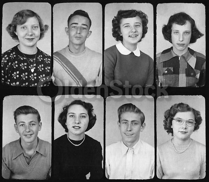 1950s High School Class Picture Vintage Teenage Fashions Class Photo