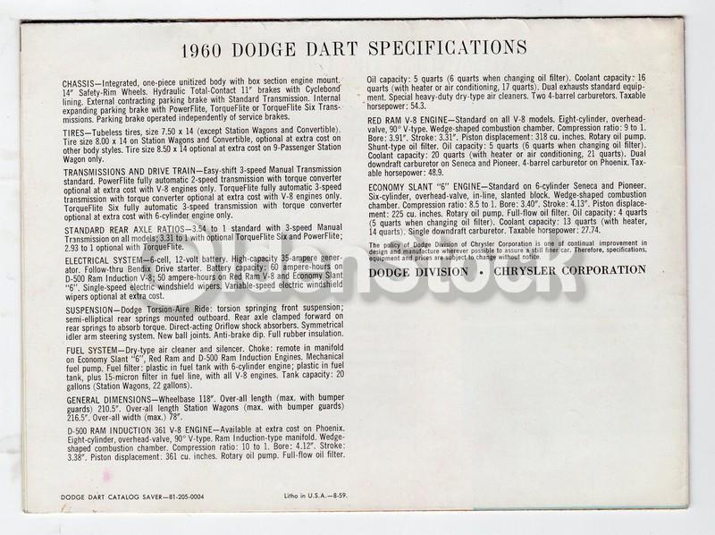 Dodge Dart Classic American Car Vintage 1960s Graphic Advertising Sales Brochure Poster