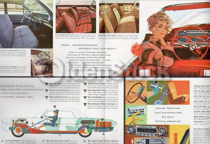 Oldsmobile Convertibles F-85 Sports Cars Vintage Graphic Advertising Flyer Poster