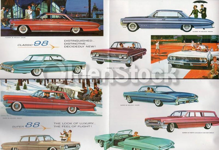 Oldsmobile Convertibles F-85 Sports Cars Vintage Graphic Advertising Flyer Poster