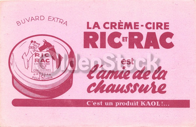 Ric et Rac French Beauty Facial Creme Antique Graphic Advertising Ink Blotter