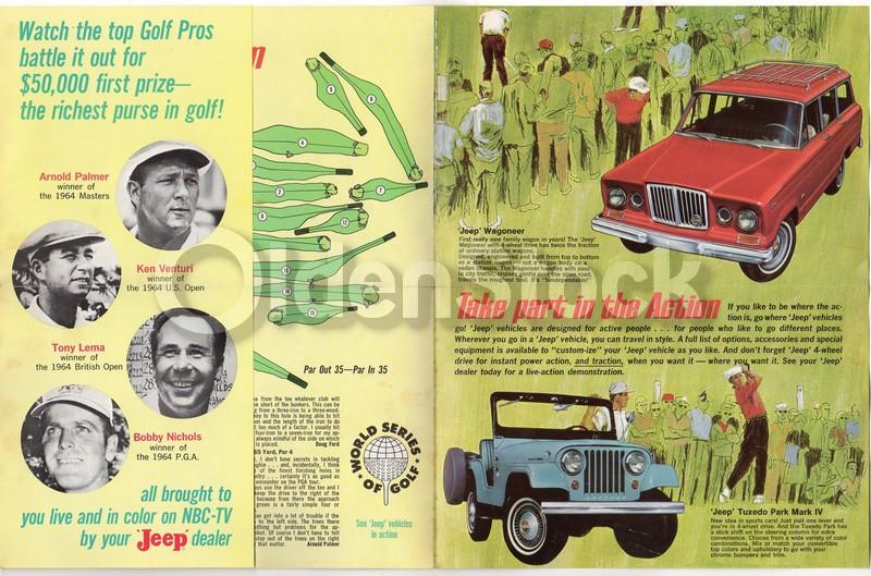 Arnold Palmer 1964 Masters Golf Winner Vintage Jeep Dealership Advertising Flyer