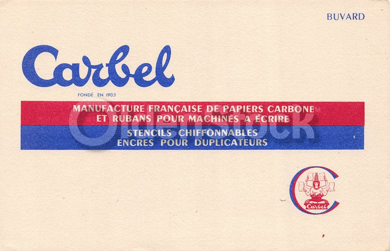 Carbel French Stationery Supply Printer Antique Graphic Advertising Ink Blotter