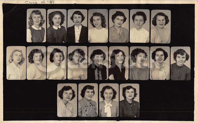 American Girls High School Class Picture Vintage 1950s Teenage Fashions Class Photo