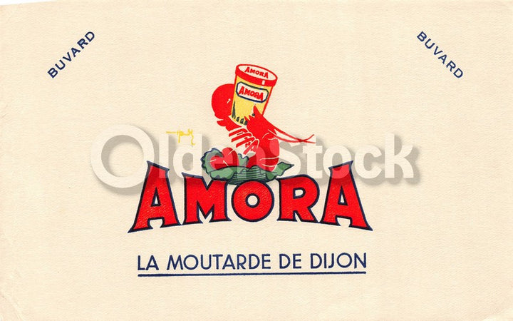 Amora French Lobster Sauce Antique Graphic Advertising Ink Blotter