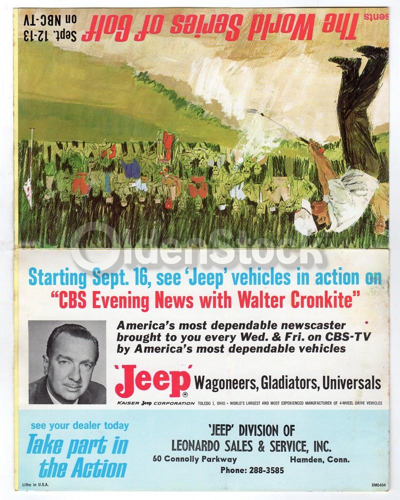 Arnold Palmer 1964 Masters Golf Winner Vintage Jeep Dealership Advertising Flyer