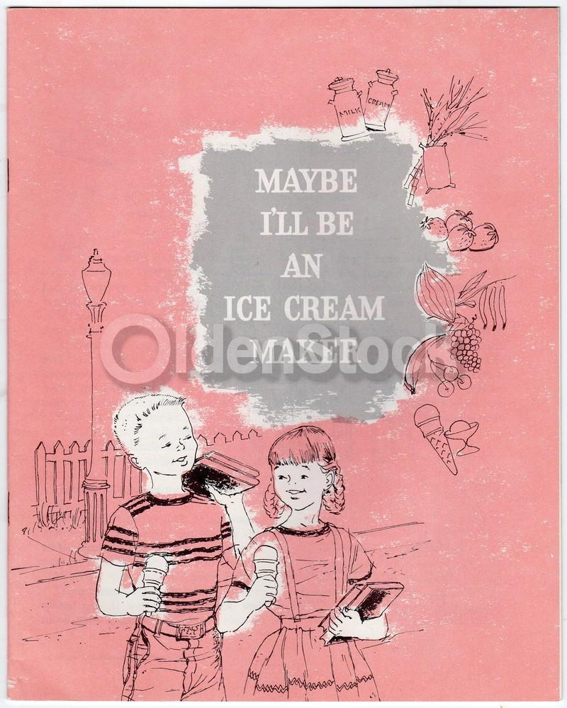 Maybe I'll Be An Ice Cream Maker Vintage Graphic Illustrated Children's Story Book
