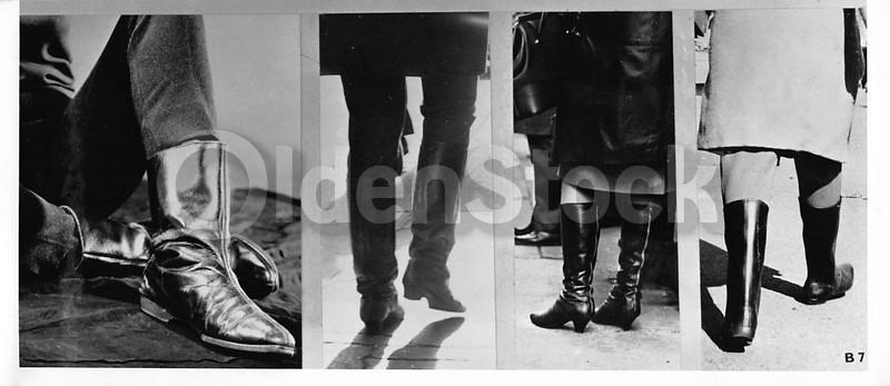 Black Leather Boots VIntage 1960s Women's Fashion Model Boots Photo Display