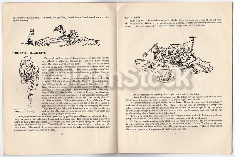 Dunking Sense Vintage Graphic Illustrated WWII Air Force Training Book 1943
