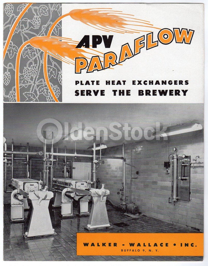 APV Paraflow Beer Brewery Equipment Vintage Buffalo NY Graphic Advertising Catalog