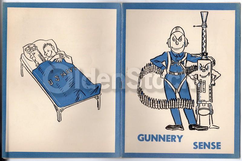 Gunnery Sense Vintage Graphic Illustrated WWII Navy Training Book 1943