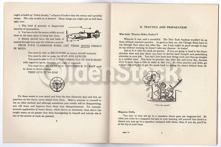 Gunnery Sense Vintage Graphic Illustrated WWII Navy Training Book 1943