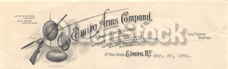 Elmira Arms Company New York Guns Sports Equipment Antique Advertising Letterhead 1905