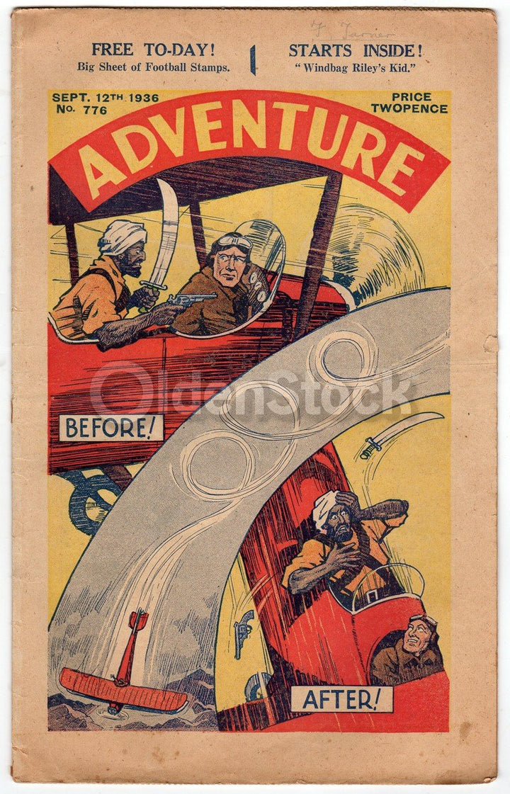 Aviation Adventure Antique Graphic Illustrated Children's Story Magazine 1936