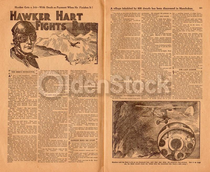 Aviation Adventure Antique Graphic Illustrated Children's Story Magazine 1936