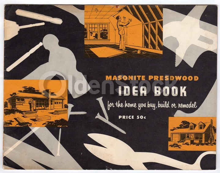 Masonite Presdwood Idea Book Vintage Interior Design Graphic Advertising Book