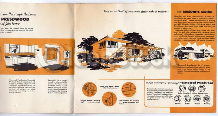 Masonite Presdwood Idea Book Vintage Interior Design Graphic Advertising Book