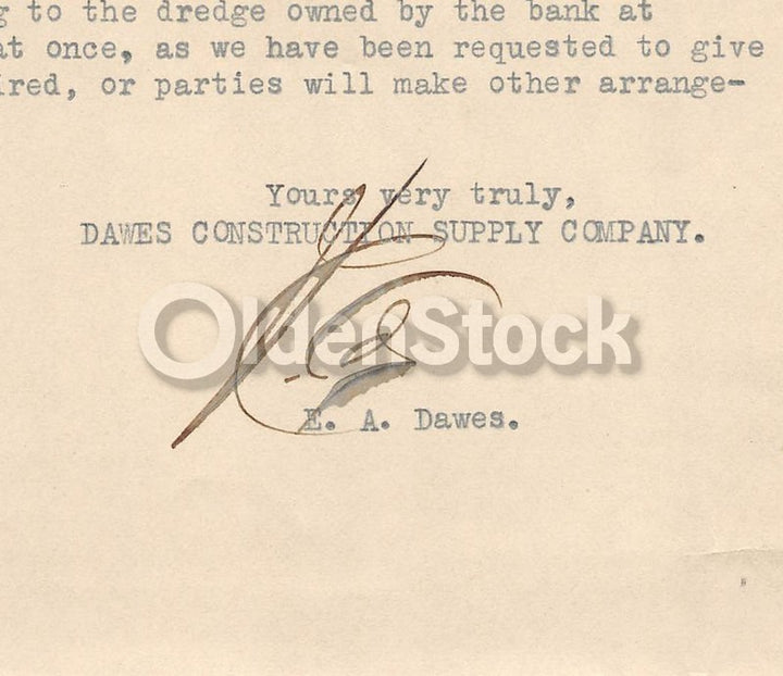 Dawes Construction Supply Thomasville Georgia Vintage Autograph Signed Letter 1930