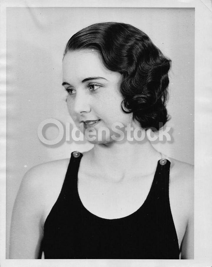 Young Swimsuit Model Miss Margaret Adair Vintage 1930s Ladies Fashions Headshot Photo
