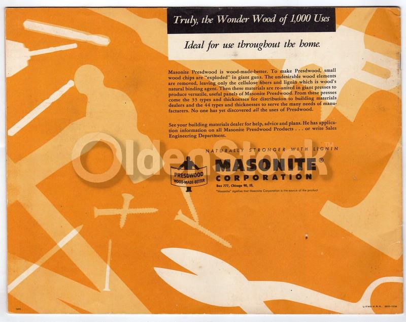Masonite Presdwood Idea Book Vintage Interior Design Graphic Advertising Book