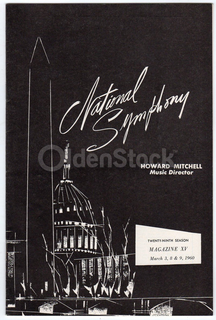 Howard Mitchell National Symphony Wagner Vintage Music Theatre Program 1960