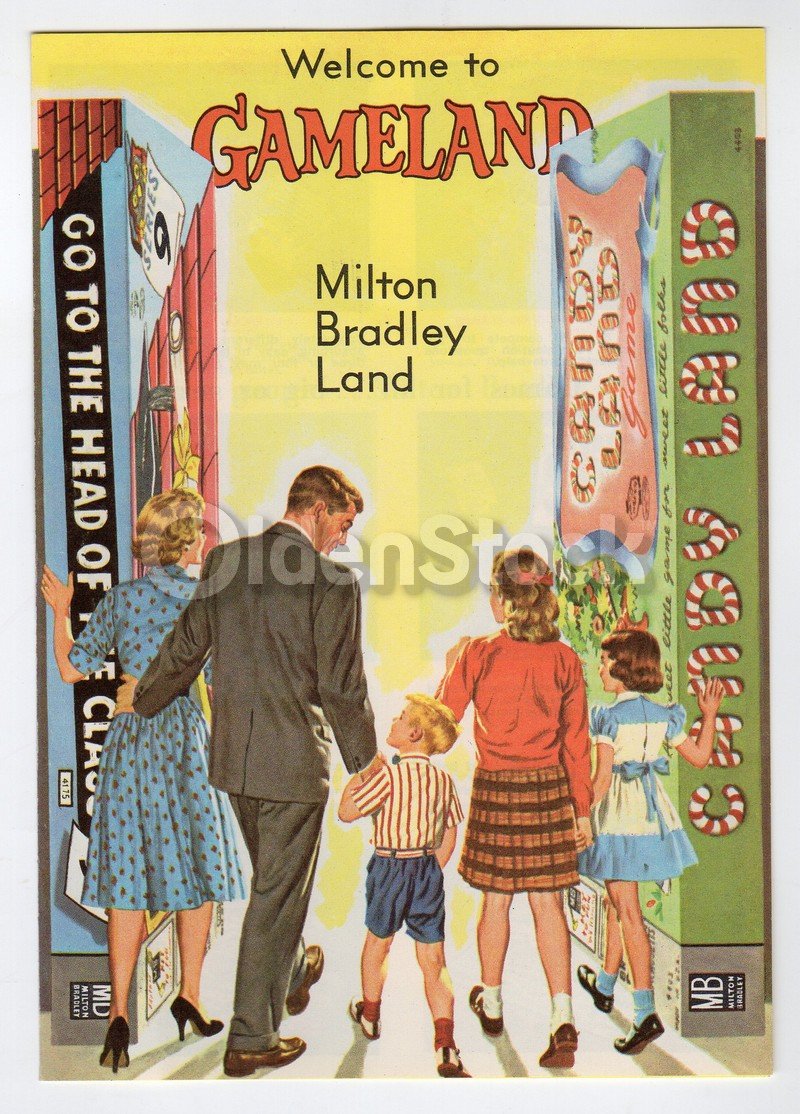 Milton Bradley Gameland Vintage Board Games Graphic Advertising Flyer