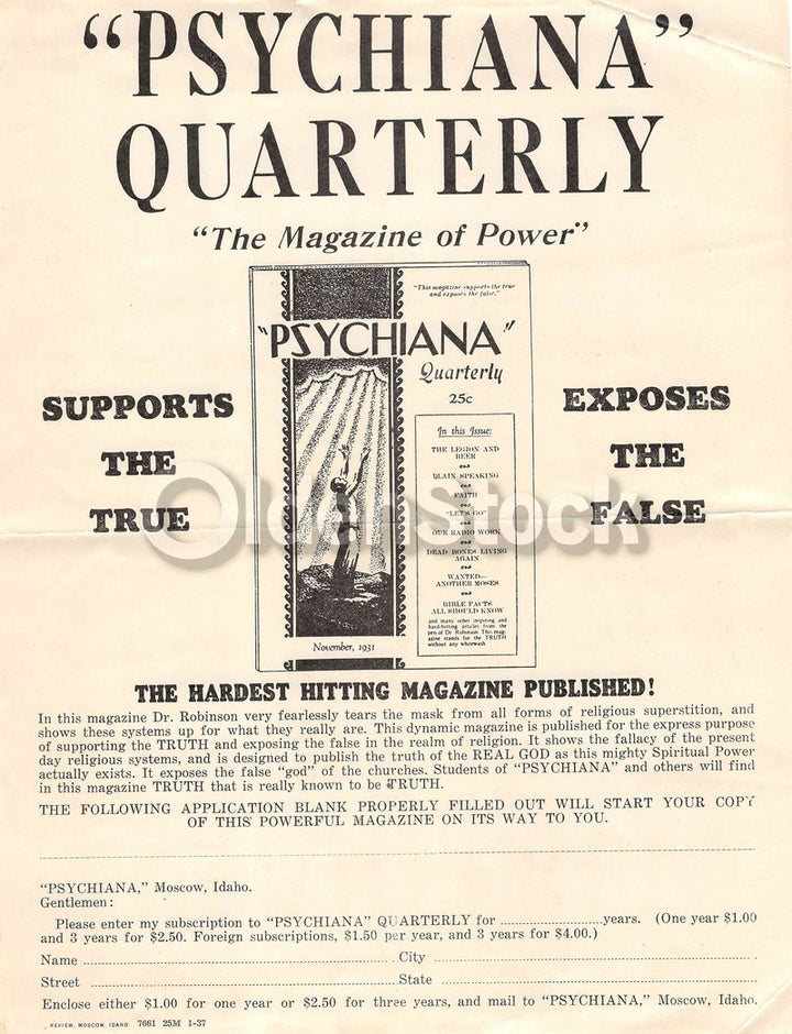 Psychiana Quack Religion Fringe Christianity Antique Advertising Poster Papers lot
