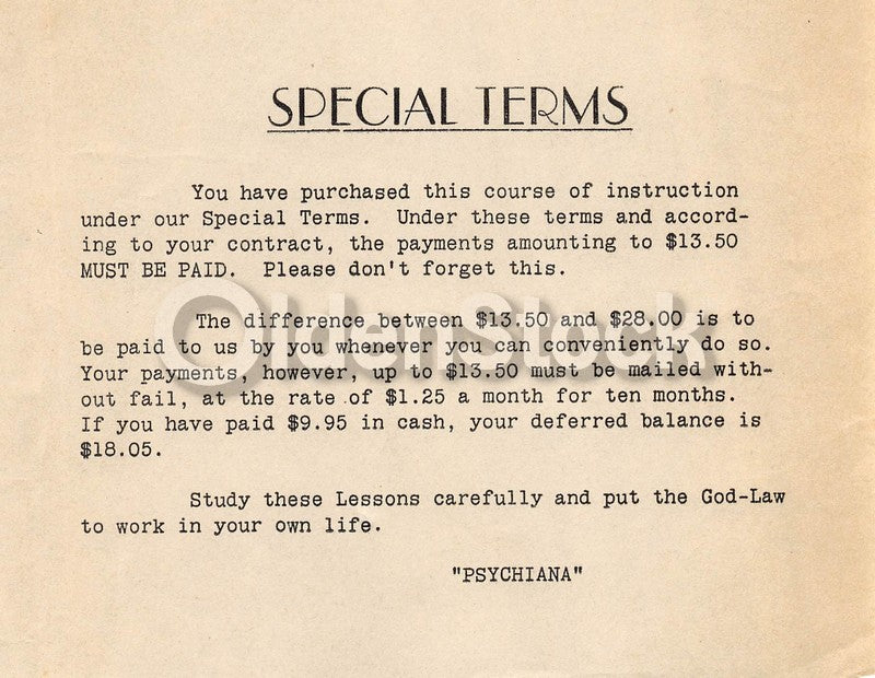 Psychiana Quack Religion Fringe Christianity Antique Advertising Poster Papers lot