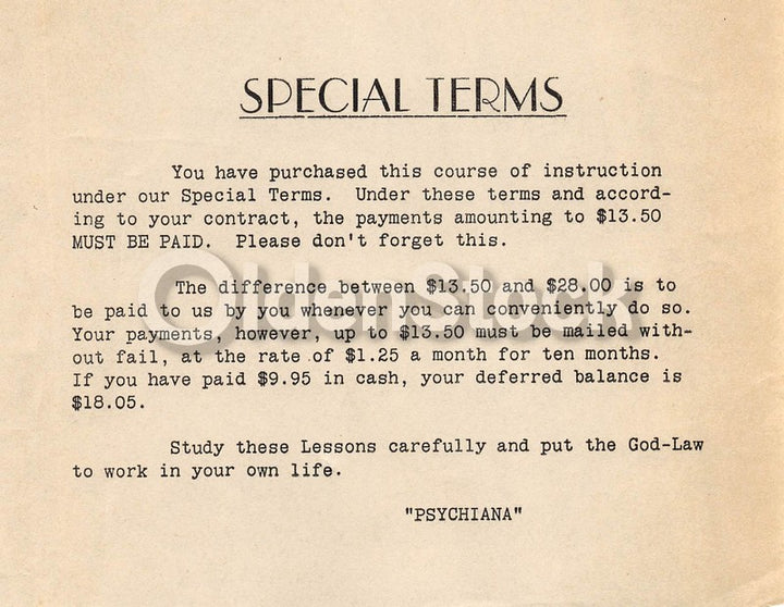 Psychiana Quack Religion Fringe Christianity Antique Advertising Poster Papers lot