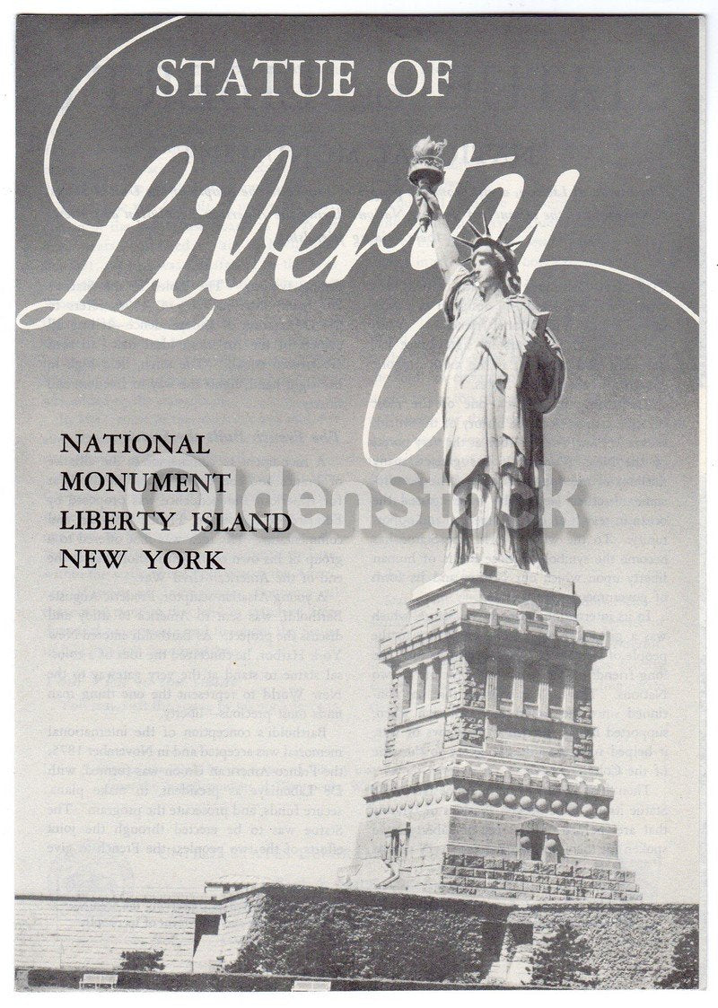 Statue of Liberty Liberty Island New York Vintage Educational Travel Brochure