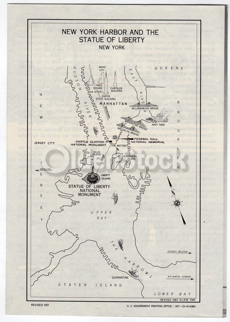 Statue of Liberty Liberty Island New York Vintage Educational Travel Brochure