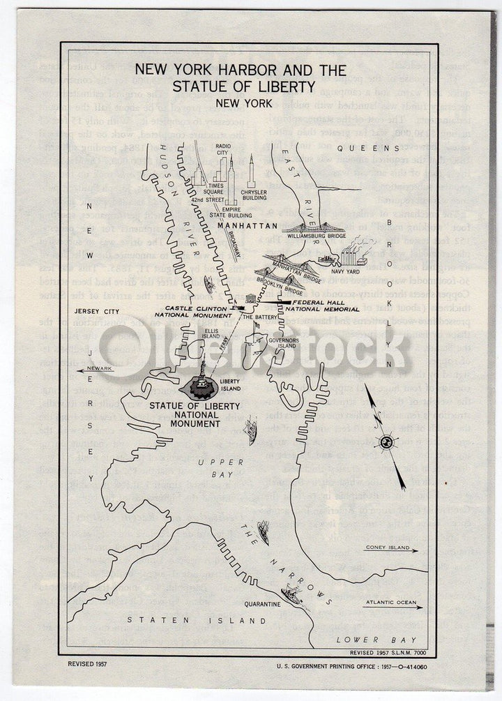 Statue of Liberty Liberty Island New York Vintage Educational Travel Brochure