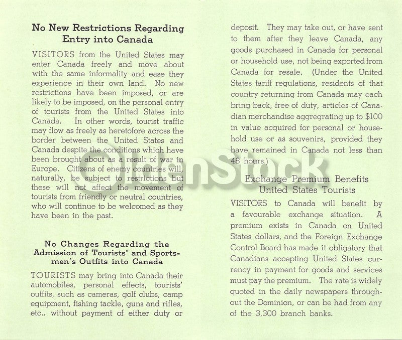 Canadian Vacations During WWII Unusual Vintage War-time Travel Advertising Brochure