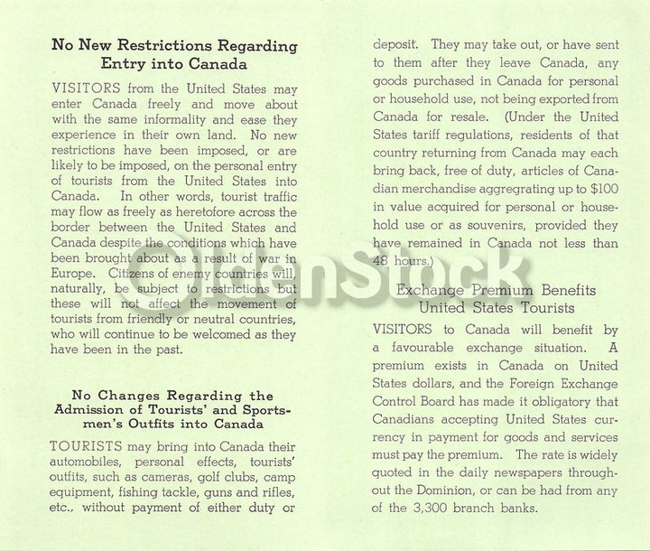 Canadian Vacations During WWII Unusual Vintage War-time Travel Advertising Brochure