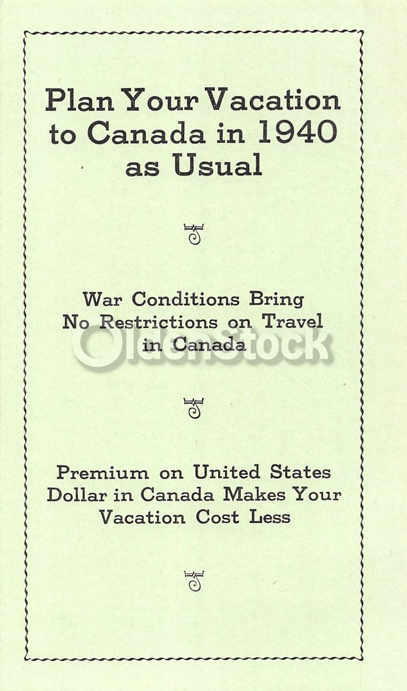 Canadian Vacations During WWII Unusual Vintage War-time Travel Advertising Brochure