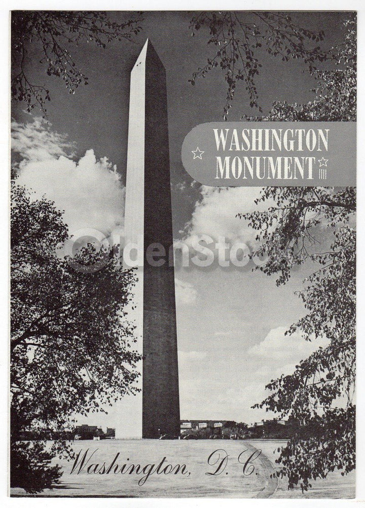 Washington Monument Washington DC Vintage Souvenir Advertising Brochure