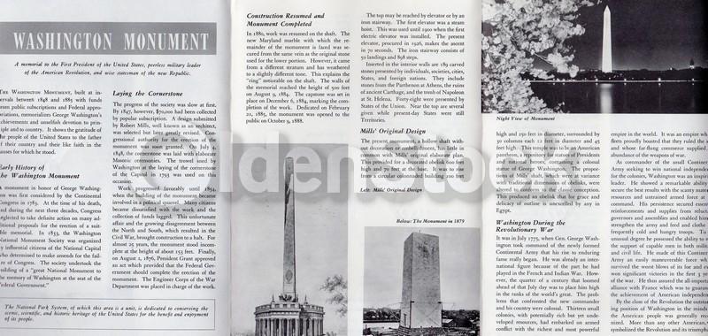 Washington Monument Washington DC Vintage Souvenir Advertising Brochure