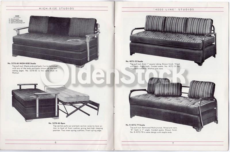 Foster Studios Nu Back Sofas Utica NY Vintage Graphic Advertising Sales Brochure