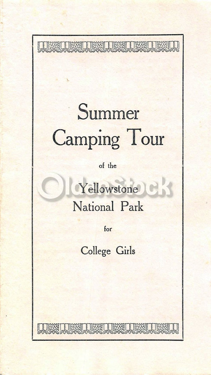 Vassar College Girls Geology Yellowstone National Park Tour Antique Advertising Flyer
