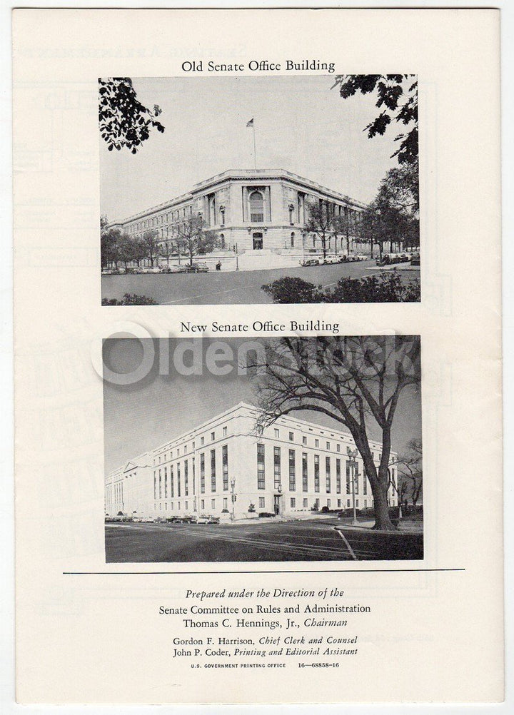 United States Senate 86th Congress Vintage 1960s Nixon Era Political Flyer
