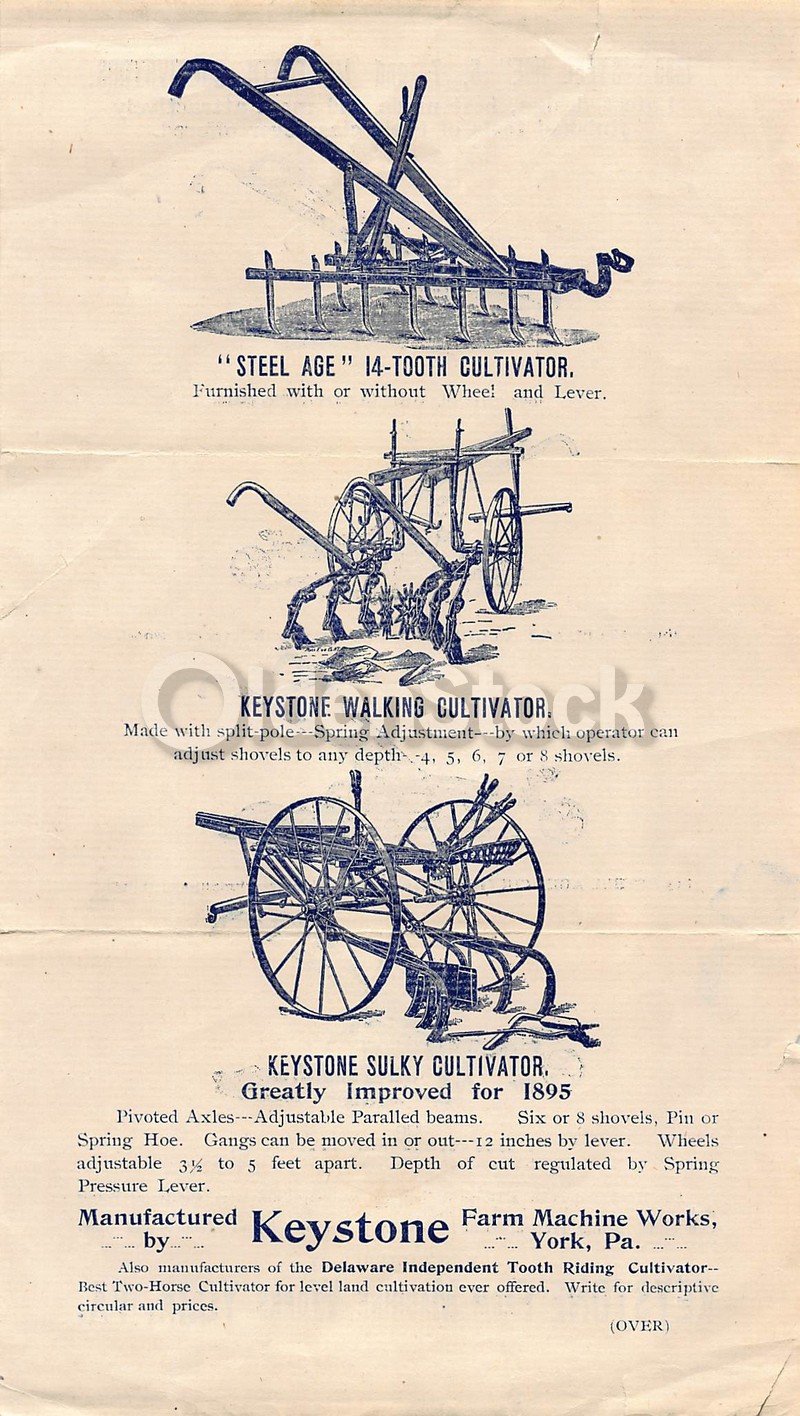 Keystone Farm Machine Works York Pennsylvania Antique Farm Tool Advertising Flyer 1895