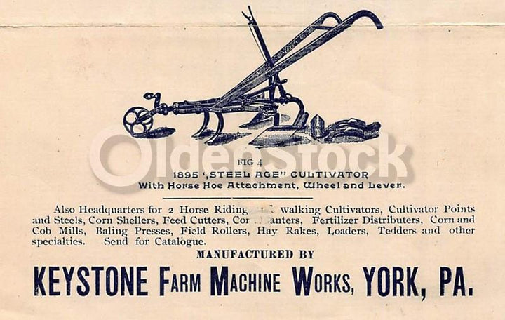 Keystone Farm Machine Works York Pennsylvania Antique Farm Tool Advertising Flyer 1895