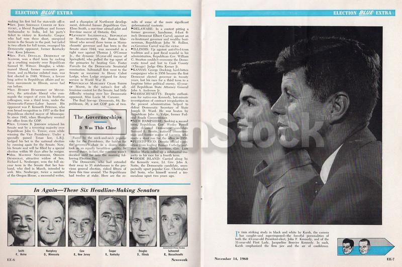 President John F. Kennedy Vintage Newsweek Magazine Election Extra 1960